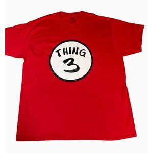 Dr. Seuss Thing 3 Red T-Shirt XL Fruit Of The Loom